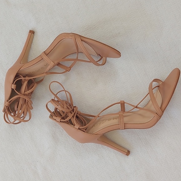 ALLEGRA K strappy straps lace-up stiletto heeled sandals NWOT - Picture 9 of 11